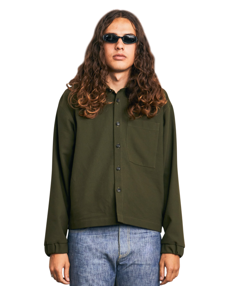 SILK WOOL BUTTON UP SHIRT