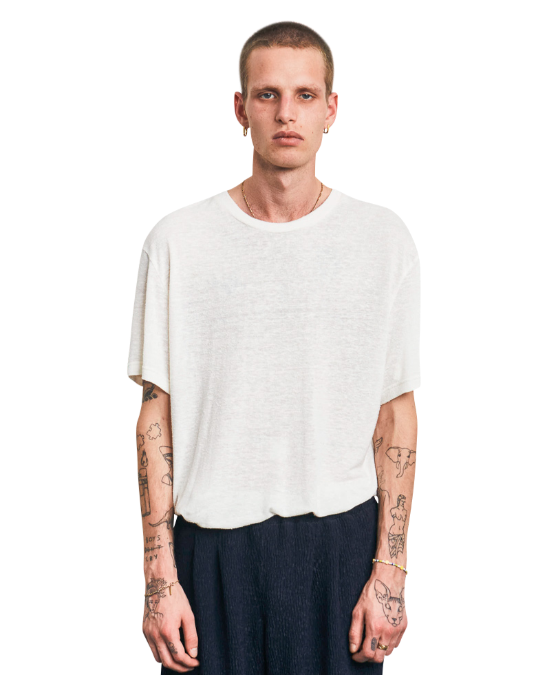 SEMI-TRANSPARENT BOUCLÉ T-SHIRT