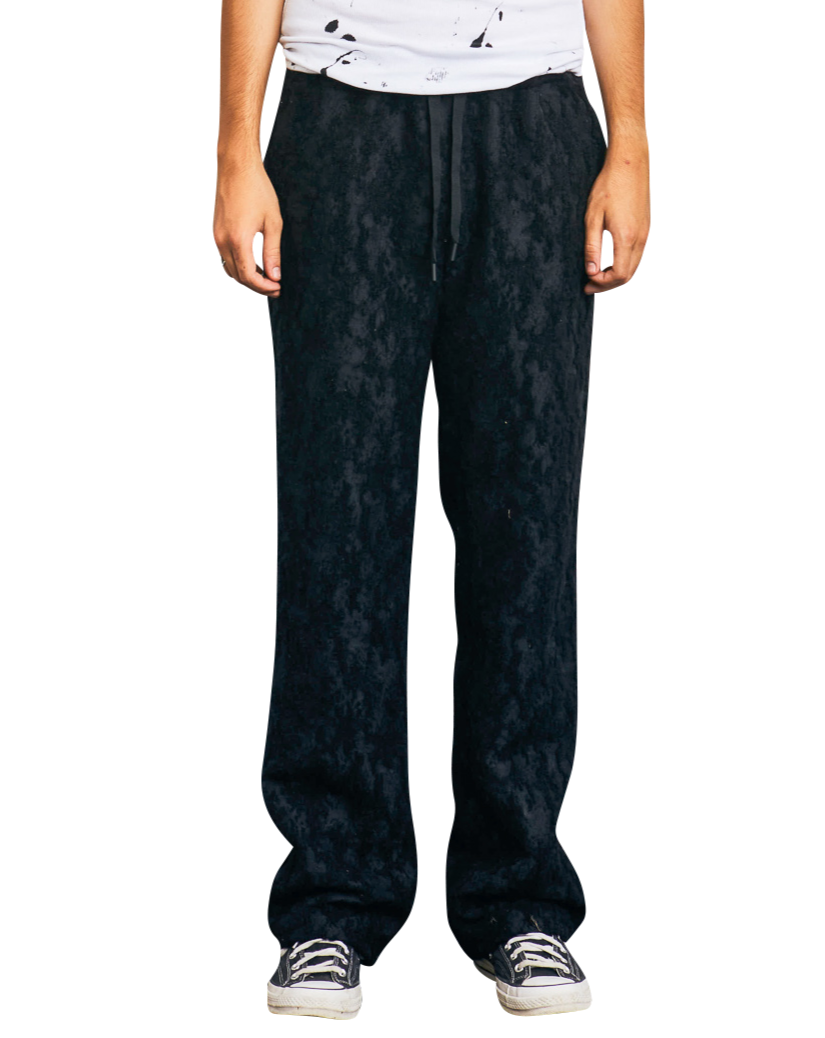 TEXTURED WOOL LOUNGE PANTS