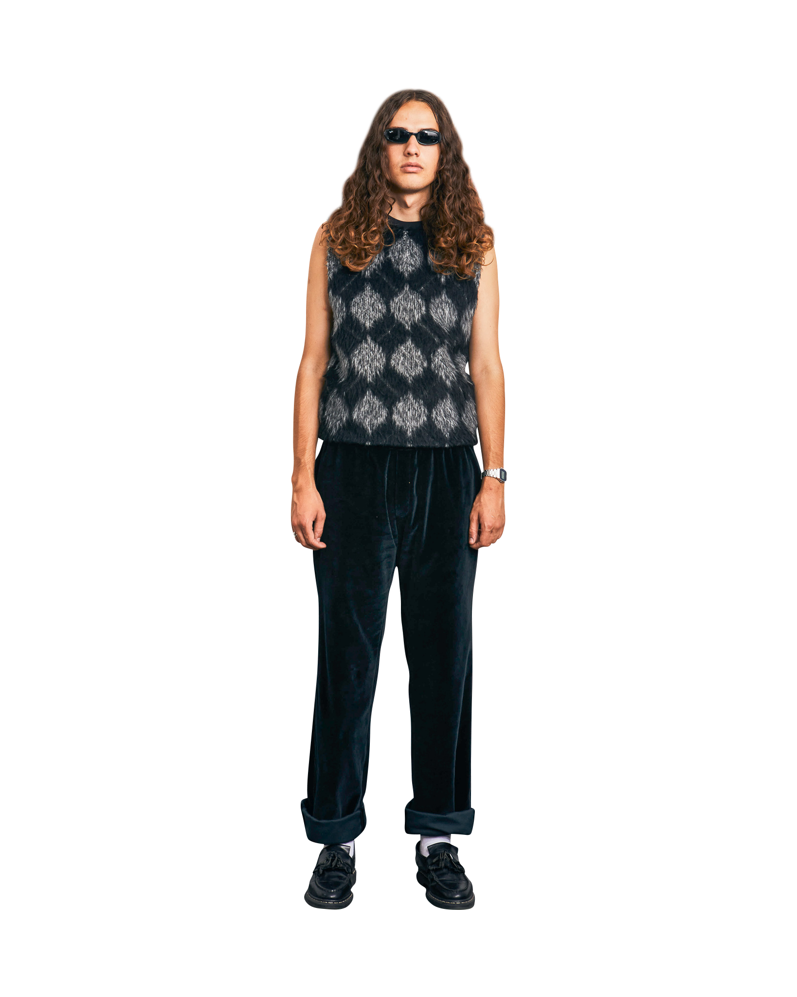VELVET LOUNGE PANTS BLACK