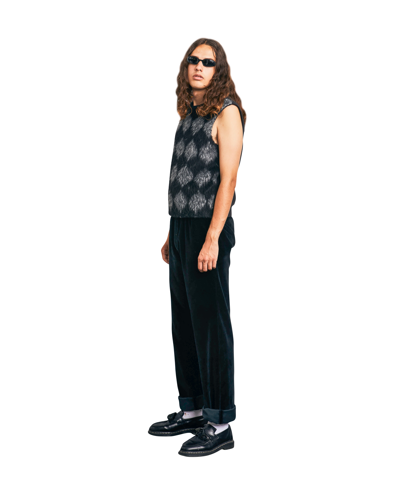 VELVET LOUNGE PANTS BLACK