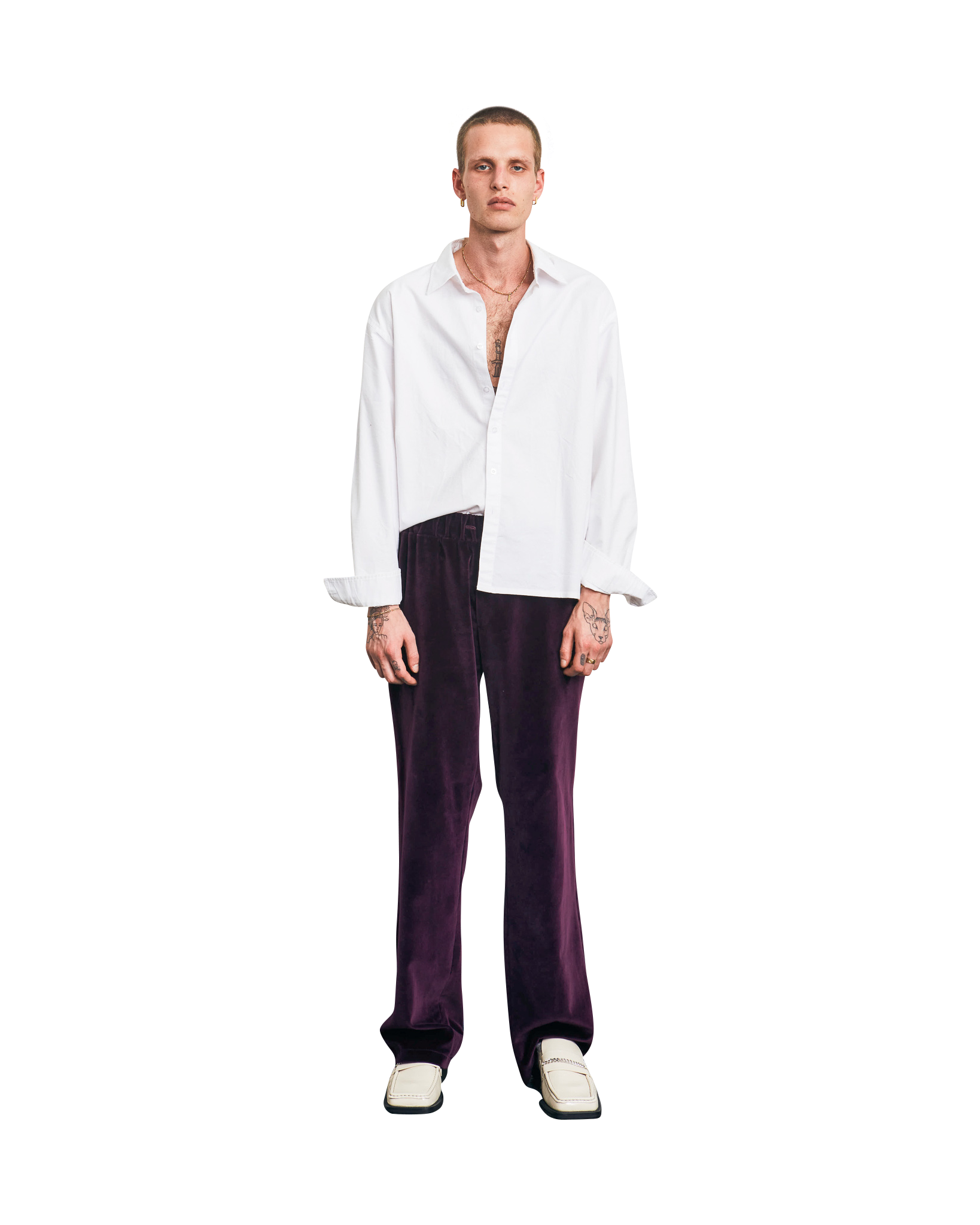 VELVET LOUNGE PANTS PURPLE