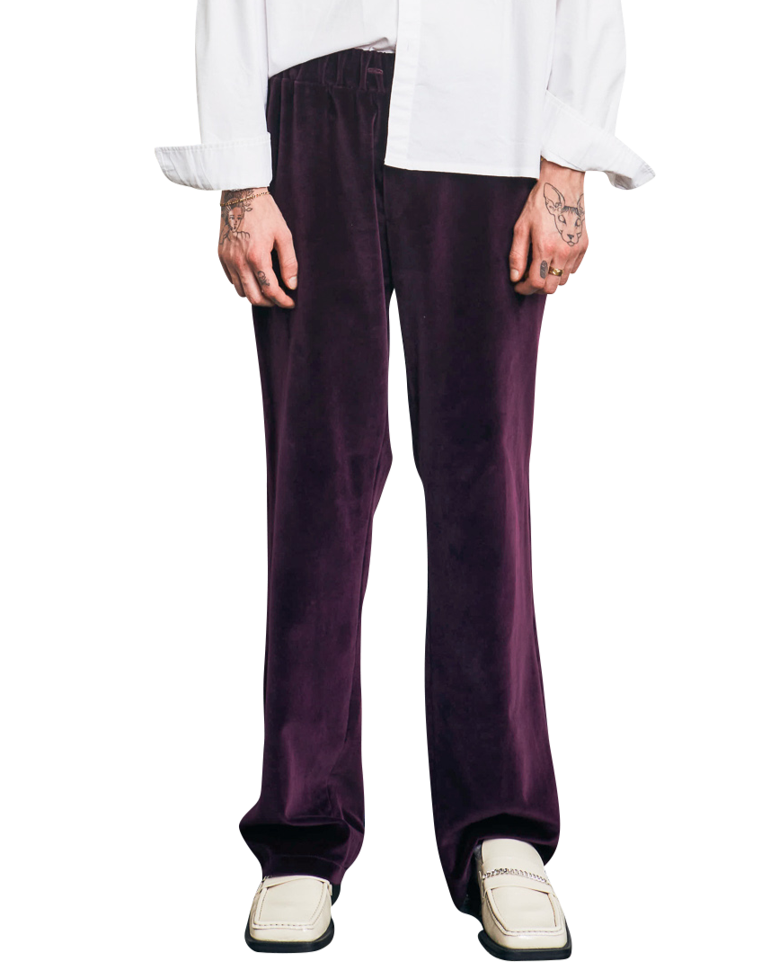 VELVET LOUNGE PANTS PURPLE